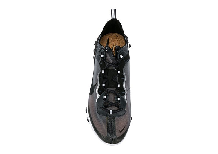 נעלי נייק-Nike React Element 55 Black White Gray – תמונה 4