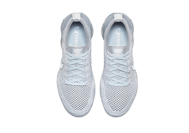 נעלי נייק-Nike Air Vapor Max Flyknit 2.0W GRAY-WHITE LOGO – תמונה 6