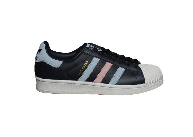 נעלי אדידס-ADIDAS Stan Smith - Black - Light Pink - Sky Blue – תמונה 2