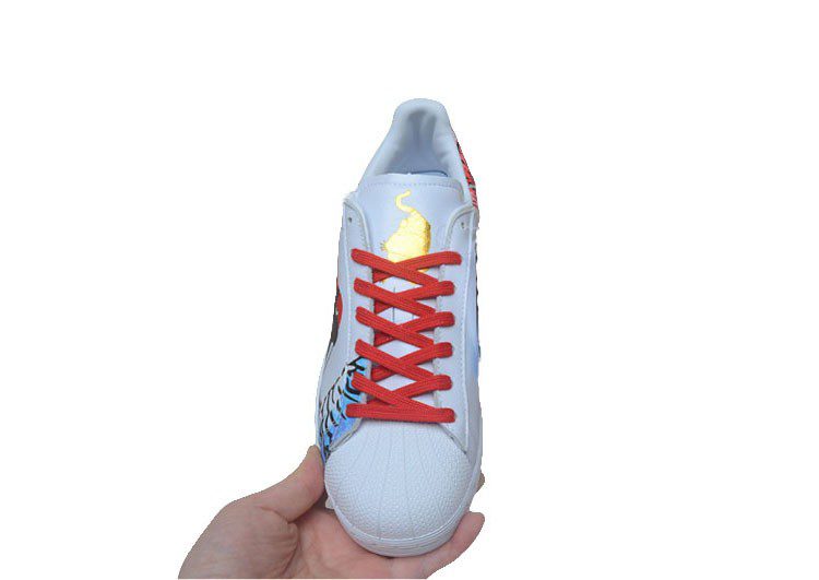 נעלי אדידס-ADIDAS Stan Smith - Red-Blue – תמונה 2