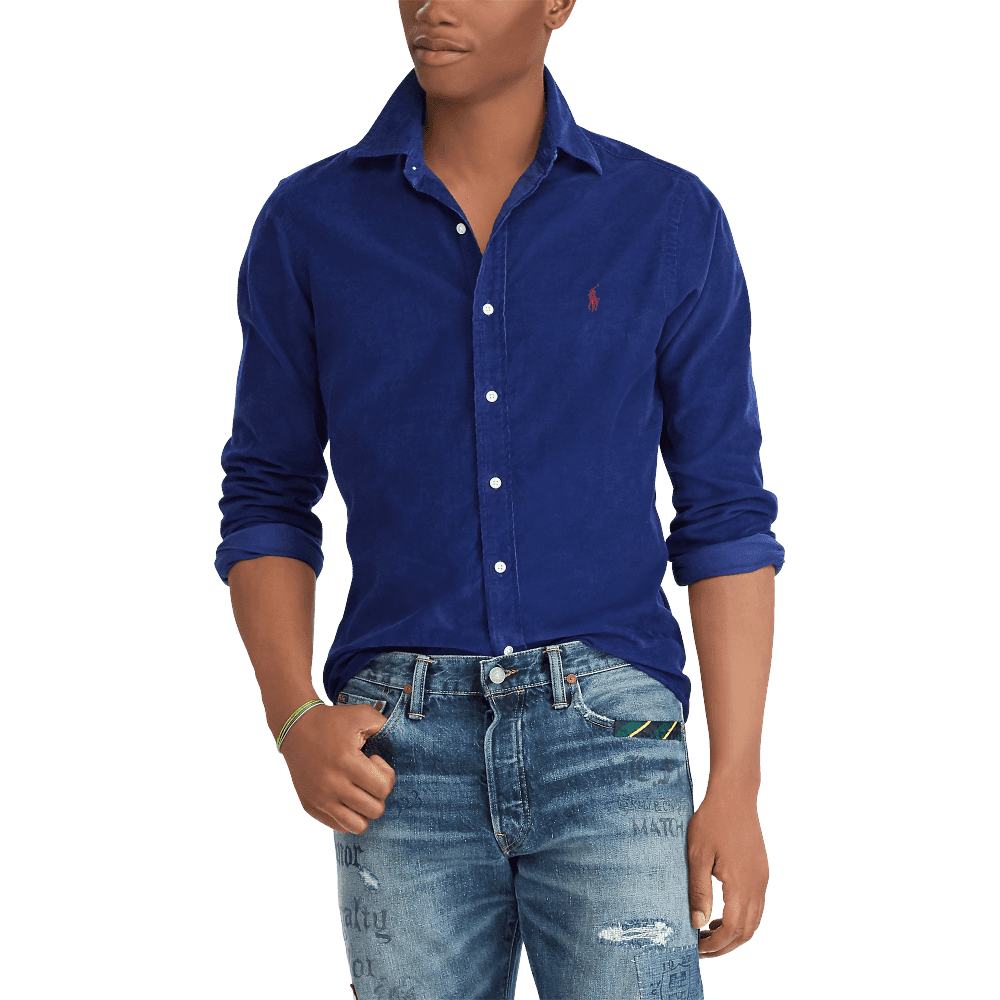 ראלף לורן-RL SHIRT MEN'S LONG BLUE – תמונה 2