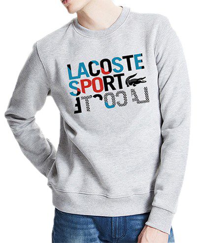 לקוסט-LACSOTE SWETER MEN DESGIN- GRAY