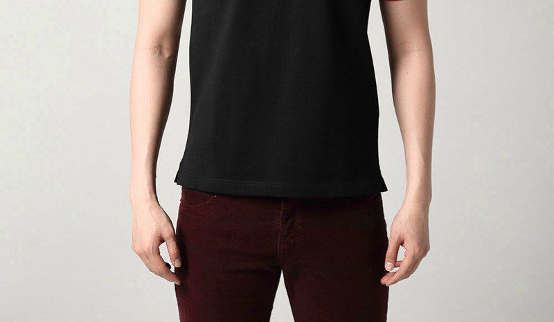 פראדה-PRADA TSHIRT POLO SHORT MEN - Black & White Gray Border – תמונה 4