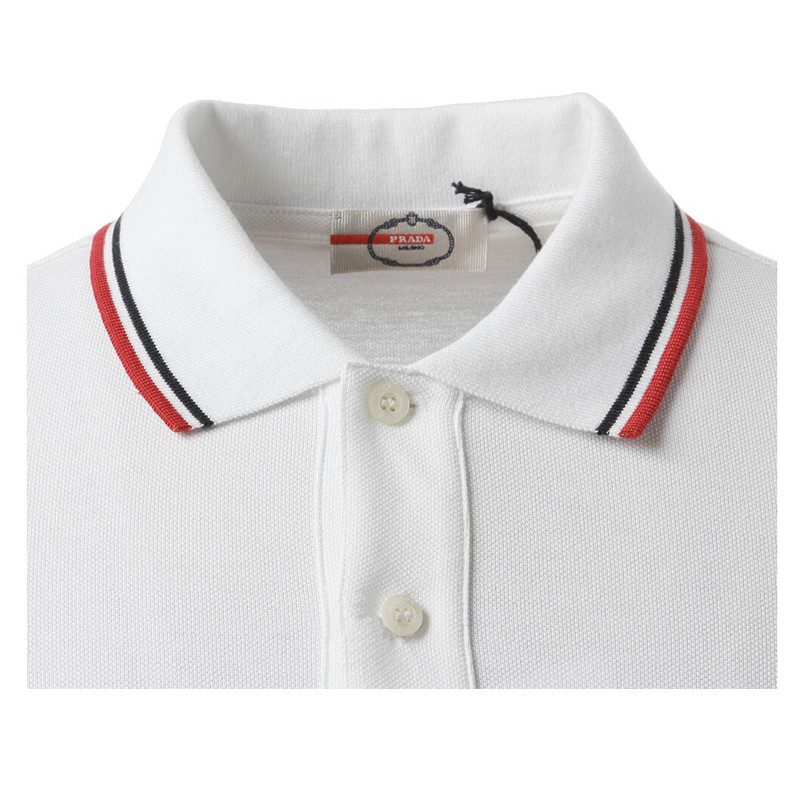פראדה-PRADA TSHIRT POLO SHORT MEN - White – תמונה 3