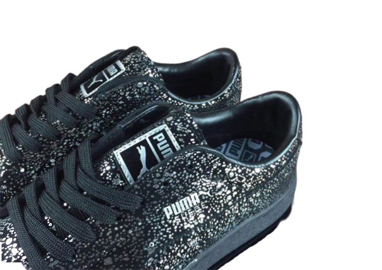 נעלי פומה-PUMA Suede Splatter joint model moonlight Silver and Black – תמונה 6