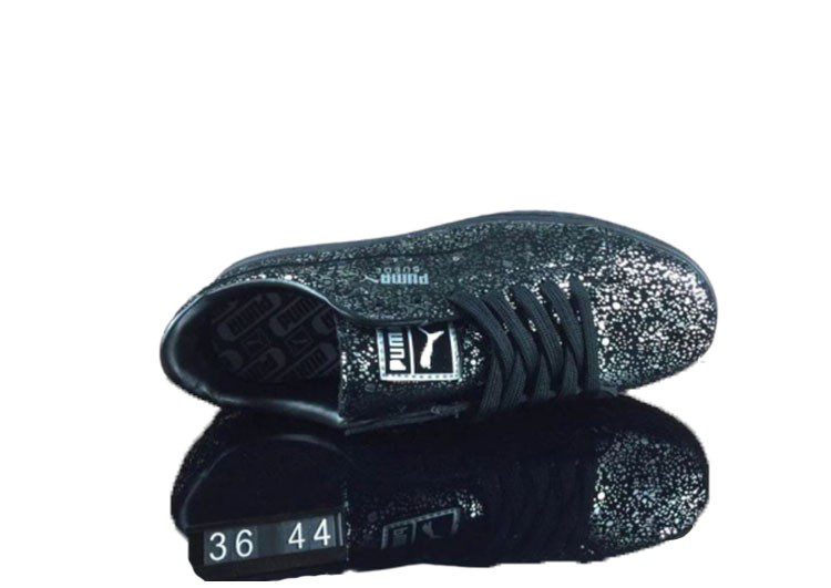 נעלי פומה-PUMA Suede Splatter joint model moonlight Silver and Black – תמונה 4