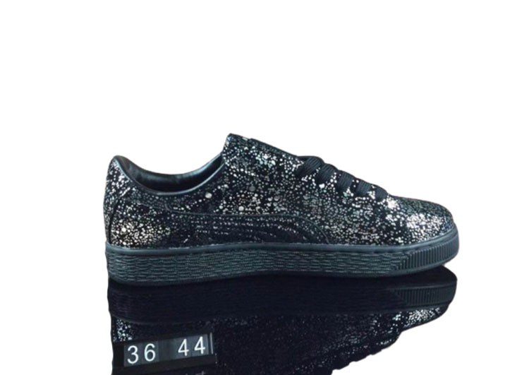 נעלי פומה-PUMA Suede Splatter joint model moonlight Silver and Black – תמונה 3