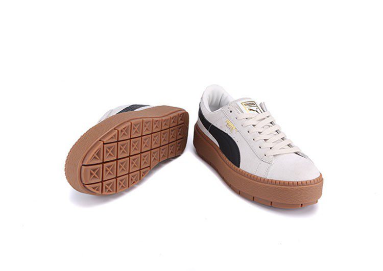 נעלי פומה- Puma suede platform rihanna platform shoes leather-Black and White – תמונה 2