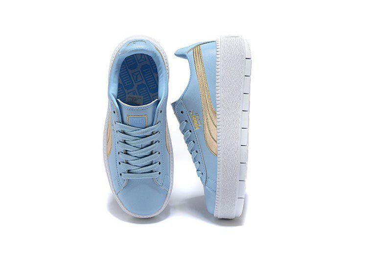 נעלי פומה- Puma suede platform rihanna platform shoes leather-Polo Blue – תמונה 3