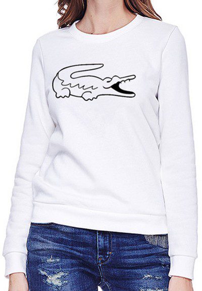 לקוסט-LACSOTE SWETER WOMEN DESGIN- WHITE