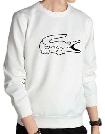 לקוסט-LACSOTE  SWETER MEN DESGIN- WHITE