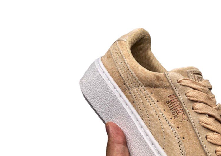נעלי פומה- puma platform shoes top pog leather gold head silver hesd frosted hesd flash drill bit-Cashmere – תמונה 7