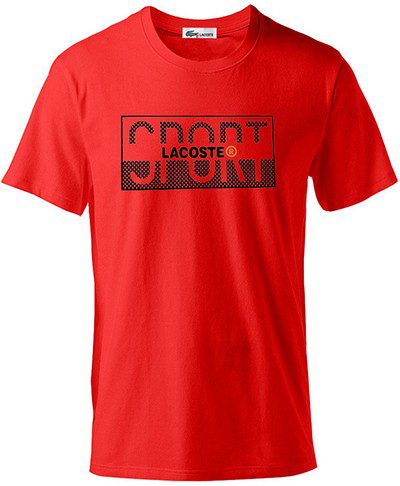 לקוסט-LACSOTE TSHIRT DESGIN MEN SHORT - Red