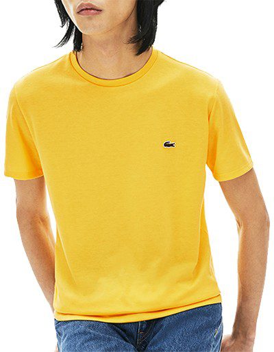 לקוסט-LACSOTE TSHIRT MEN SHORT - Yellow – תמונה 3