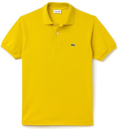 לקוסט-LACSOTE TSHIRT MEN'S POLO SHORT - Yellow – תמונה 3