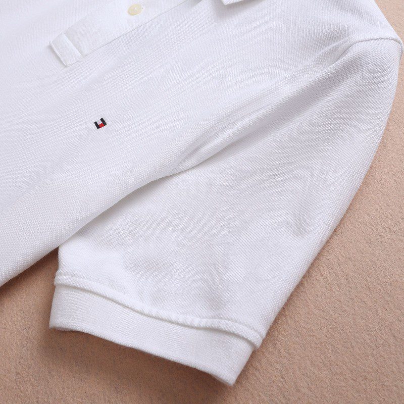 טומי הילפיגר-TOMMY POLO MEN'S TSHIRT - White – תמונה 5