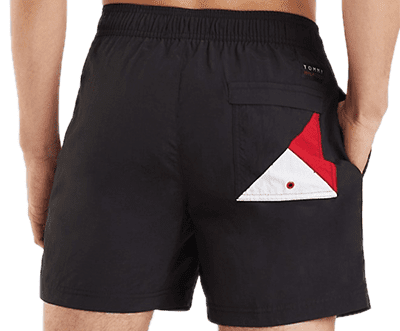טומי הילפיגר-TOMMY SWIM MEN'S - BLACK – תמונה 2