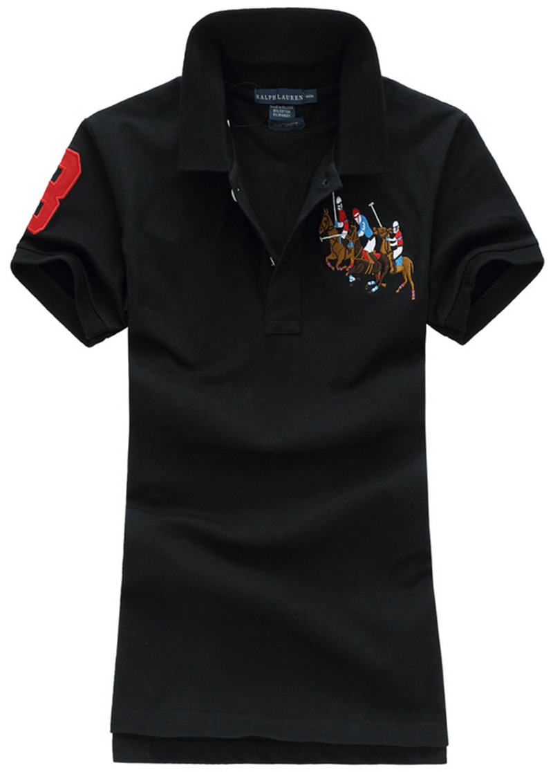 ראלף לורן-RALPH LAUREN POLO TSHIRT SHORT WOMEN - Black – תמונה 2