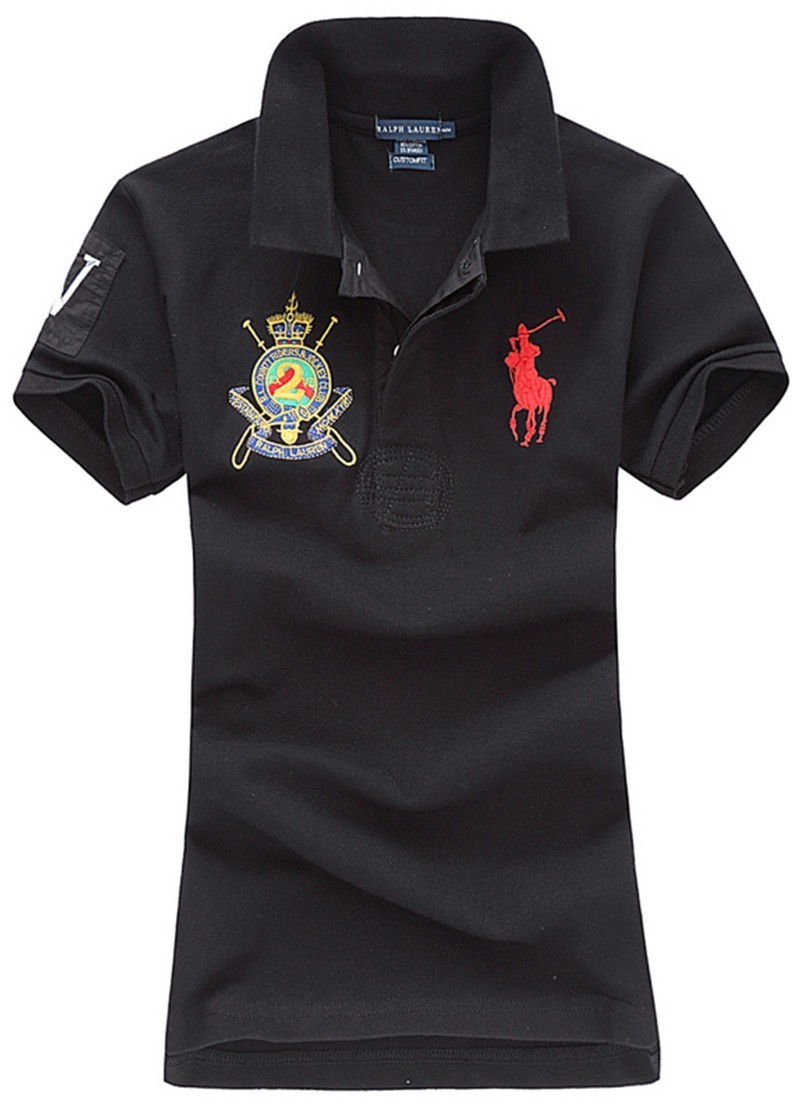 ראלף לורן-RALPH LAUREN POLO TSHIRT SHORT WOMEN - Black – תמונה 2