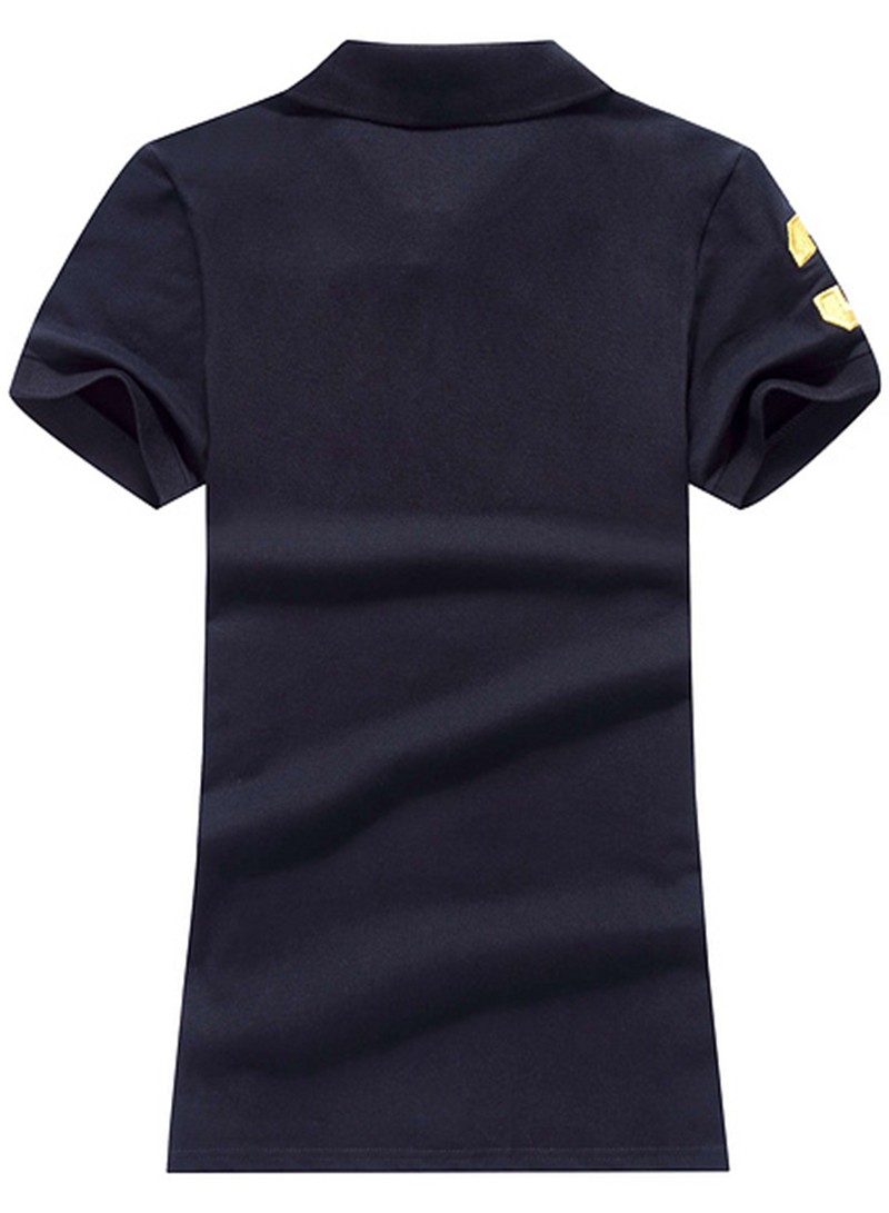 ראלף לורן-RALPH LAUREN POLO TSHIRT SHORT WOMEN - Black & Yellow Logo – תמונה 2