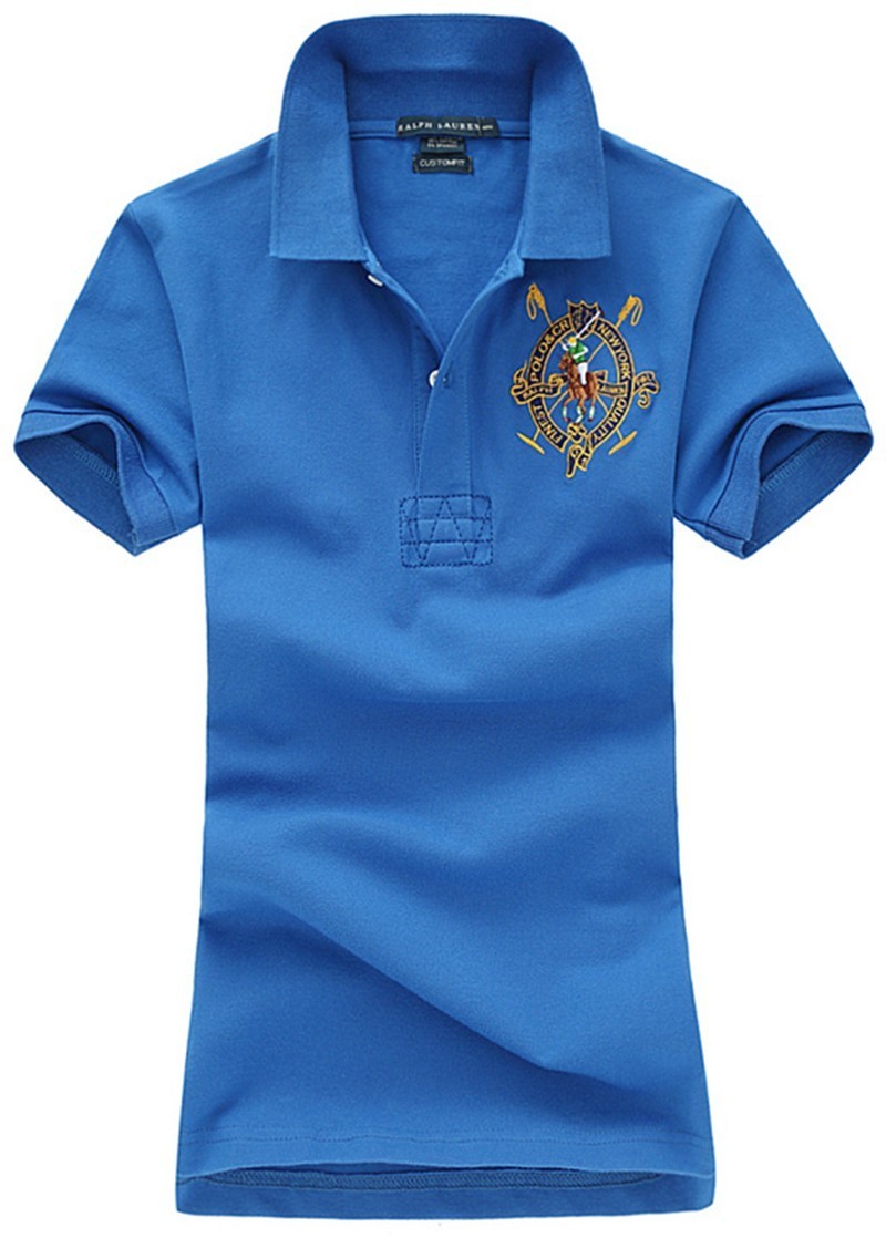 ראלף לורן-RALPH LAUREN POLO TSHIRT SHORT WOMEN - Blue – תמונה 2