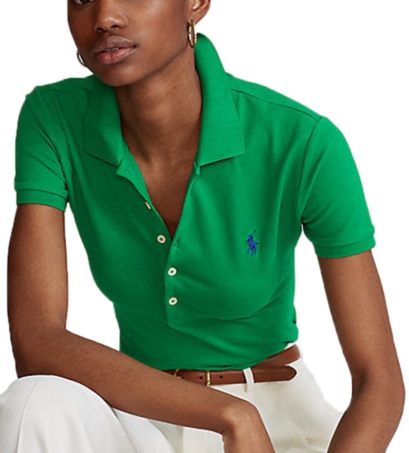 ראלף לורן-RALPH LAUREN POLO TSHIRT SHORT WOMEN - Green – תמונה 2