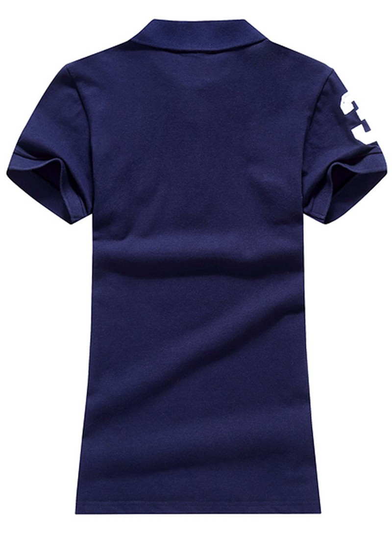 ראלף לורן-RALPH LAUREN POLO TSHIRT SHORT WOMEN - Nave Blue & White Logo – תמונה 2