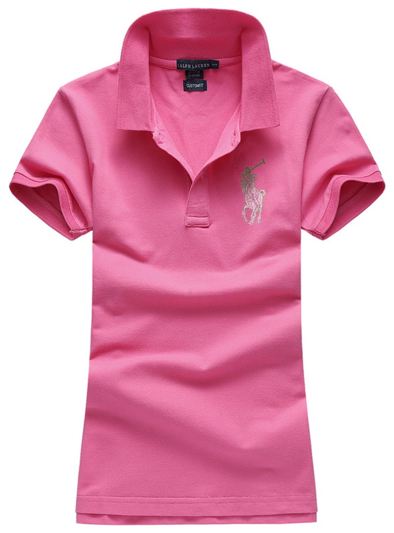 ראלף לורן-RALPH LAUREN POLO TSHIRT SHORT WOMEN - Pink & Pink Logo – תמונה 2