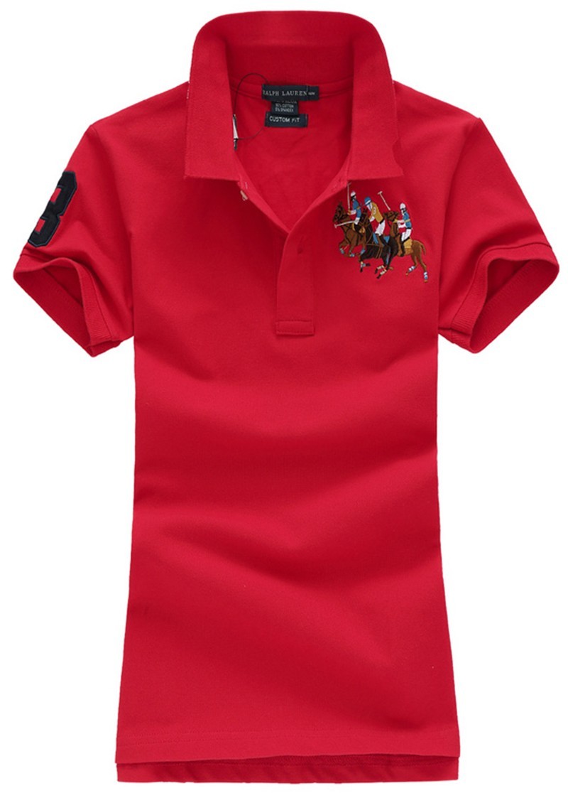 ראלף לורן-RALPH LAUREN POLO TSHIRT SHORT WOMEN - Red – תמונה 2
