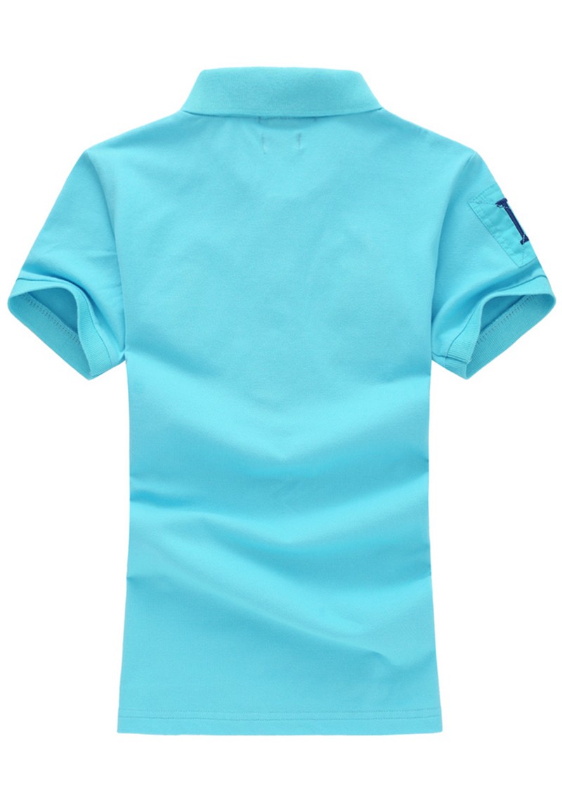 ראלף לורן-RALPH LAUREN POLO TSHIRT SHORT WOMEN - Turquoise Blue – תמונה 2