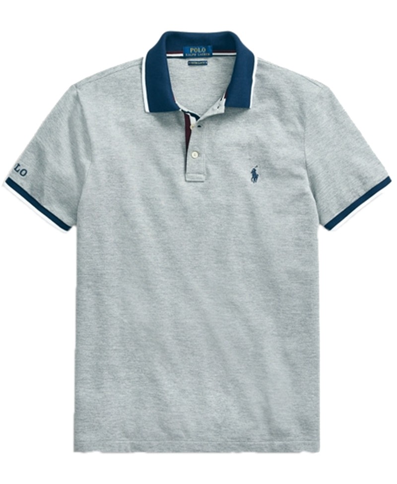 ראלף לורן-RALPH LAUREN POLO TSHIRT MEN'S SHORT DESGIN - Gray – תמונה 2