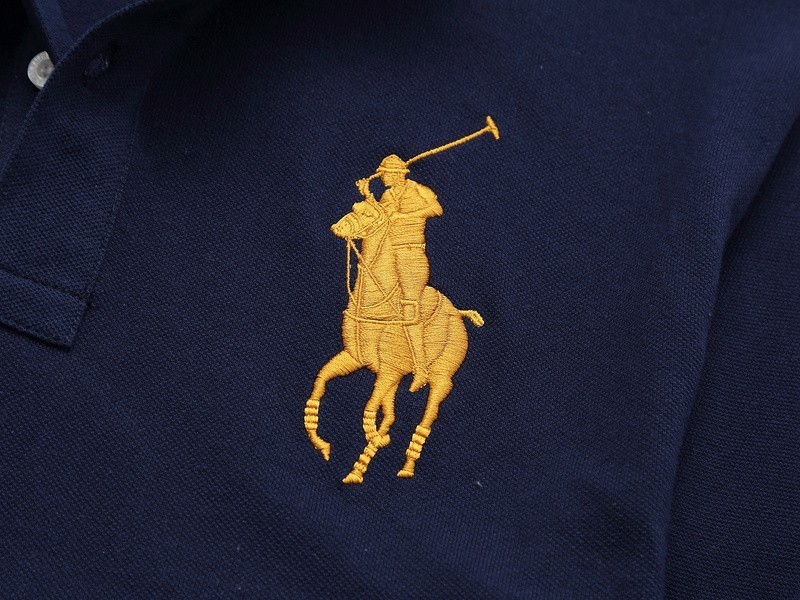 ראלף לורן-RALPH LAUREN POLO TSHIRT SHORT BIG PONY MEN'S-NAVY BLUE & WHITE – תמונה 3
