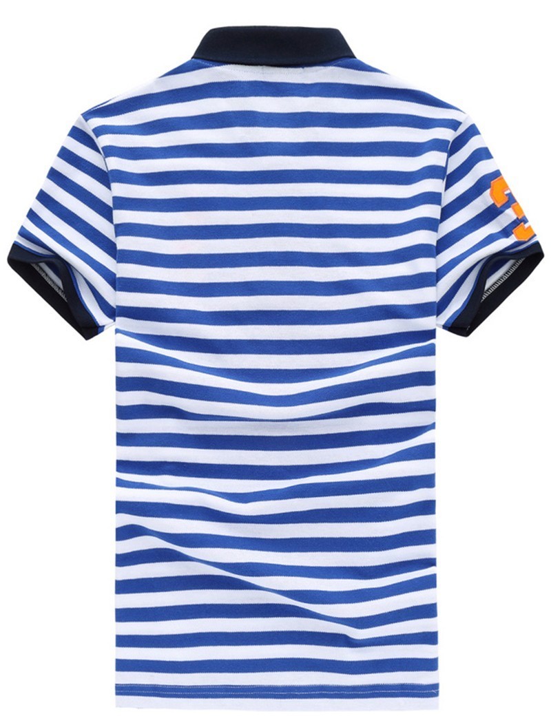 ראלף לורן-RALPH LAUREN POLO TSHIRT SHORT BIG PONY MEN'S - White & Blue – תמונה 2