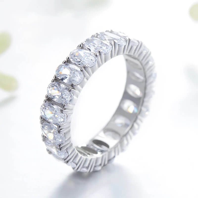 טבעת יוקרה- Silver Ring Hearts Arrows Zircon For Women – תמונה 2