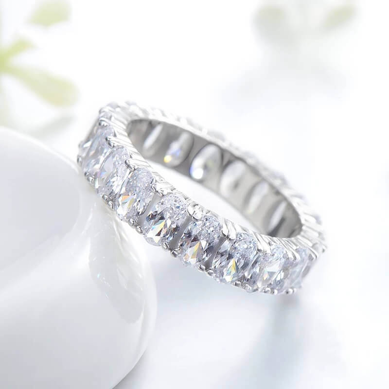 טבעת יוקרה- Silver Ring Hearts Arrows Zircon For Women – תמונה 4