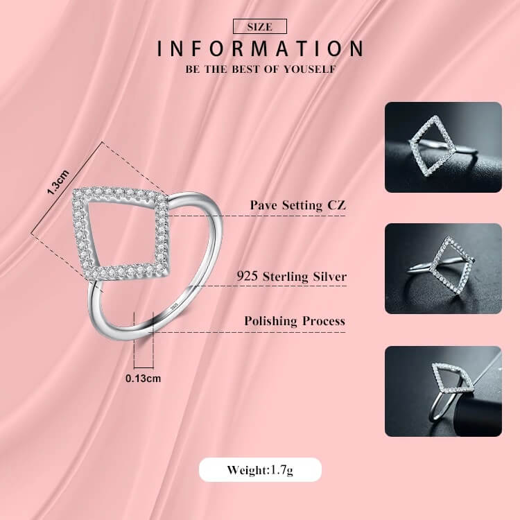 טבעת יוקרה-Silver Ring Fashion Cubic Zirconia For Women – תמונה 3