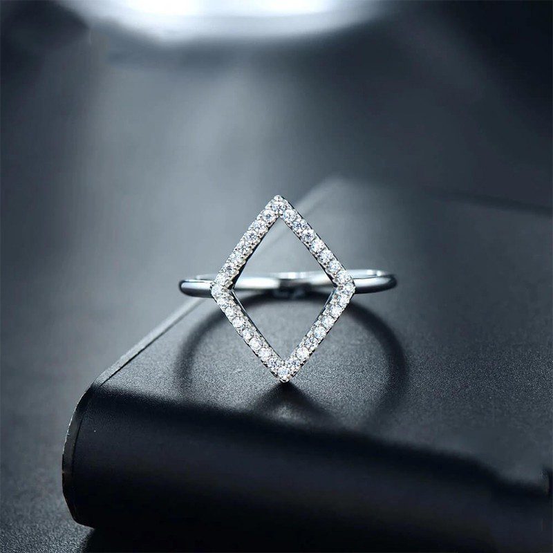טבעת יוקרה-Silver Ring Fashion Cubic Zirconia For Women – תמונה 6