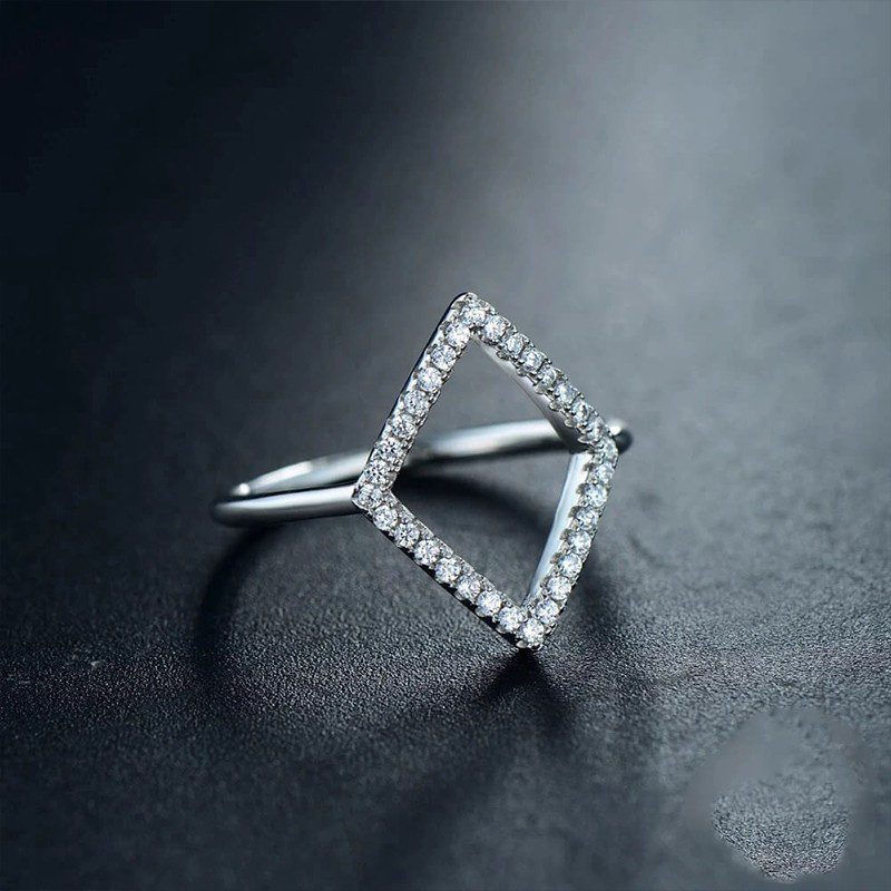 טבעת יוקרה-Silver Ring Fashion Cubic Zirconia For Women – תמונה 5