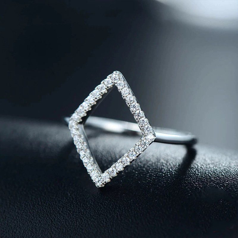 טבעת יוקרה-Silver Ring Fashion Cubic Zirconia For Women – תמונה 4