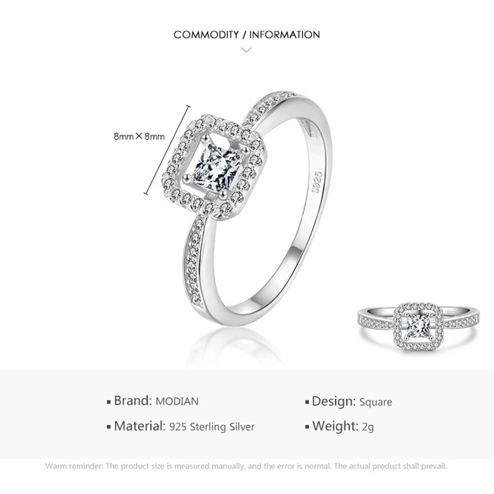 טבעת יוקרה-Silver Ring Geometric Hollow Cubic Zirconia Finger Rings For Women – תמונה 3