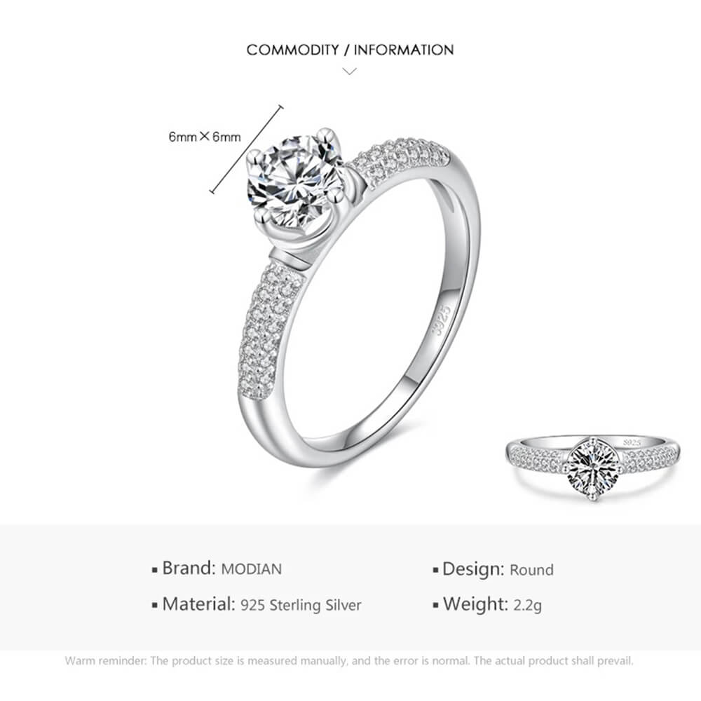 טבעת יוקרה-Silver Ring Round Ten Hearts Arrow CZ Classic Finger Rings For Women – תמונה 3