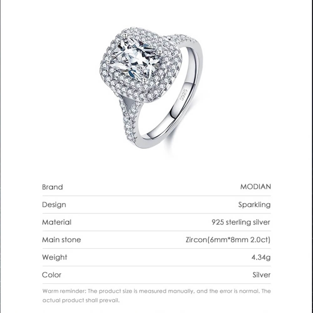 טבעת יוקרה-Silver Ring Wedding Engagement Rings For Women – תמונה 4