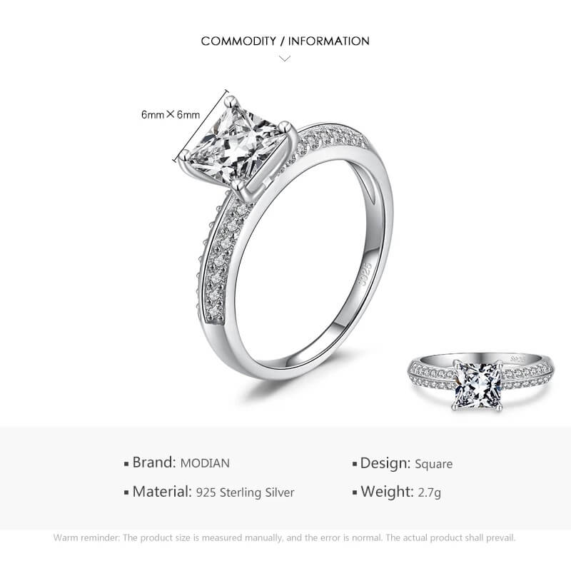 טבעת יוקרה-Silver Ring Fashion Sparkling For Women Wedding Fine Jewelry – תמונה 3