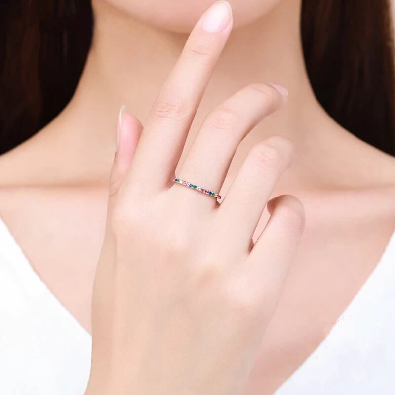 טבעת יוקרה-Silver Rings for Women 925 Sterling Jewelry Wedding – תמונה 2