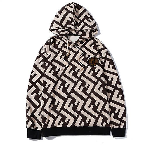 פנדי - FENDI HOODIES - White & Raw Umber