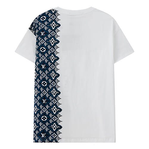 Louis Vuitton-לואי ויטון TSHIRT - White Regal Blue & Black – תמונה 2