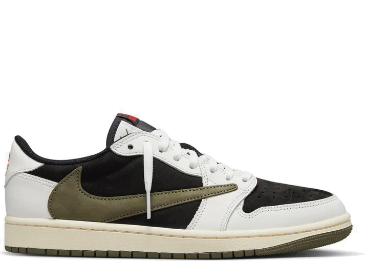 נעלי נייק-NIKE AIR JORDAN 1 LOW -WHITE GREEN BLACK Travis Scott – תמונה 5