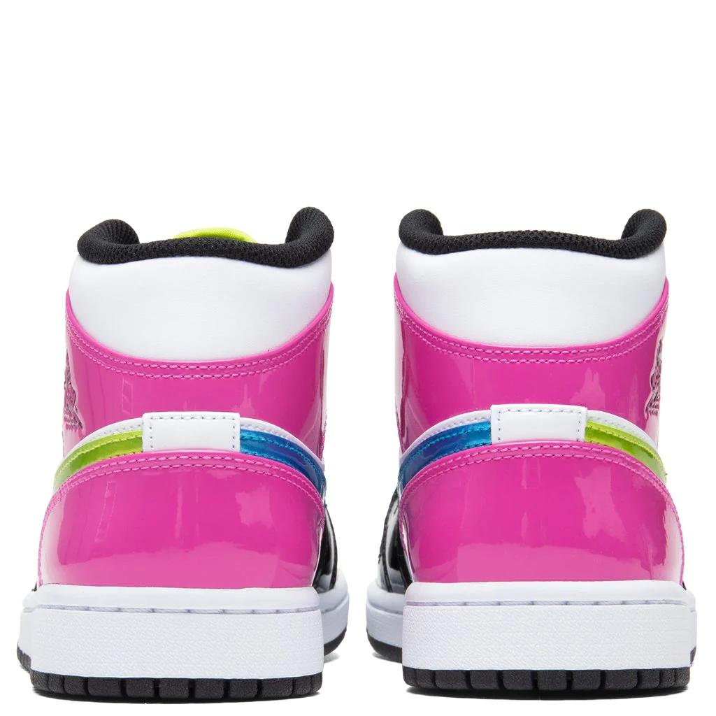 נייק ג'ורדן-Nike Air jordan 1 Mid - WHITE BLACK PINK GS – תמונה 2