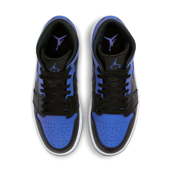 נייק ג'ורדן-Nike Air jordan 1 Mid -Hyper Royal Tumbled Leather – תמונה 3