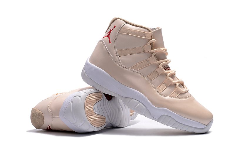 NIKE Air Jordan XI 11 Retro Creamy White Maroon Men Shoes – תמונה 3